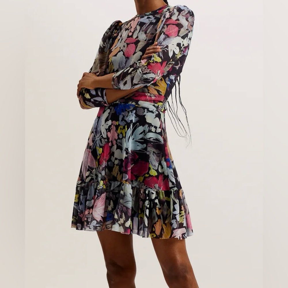 NWT Ted Baker “Payslyy” Floral Mini Dress, Sz 3